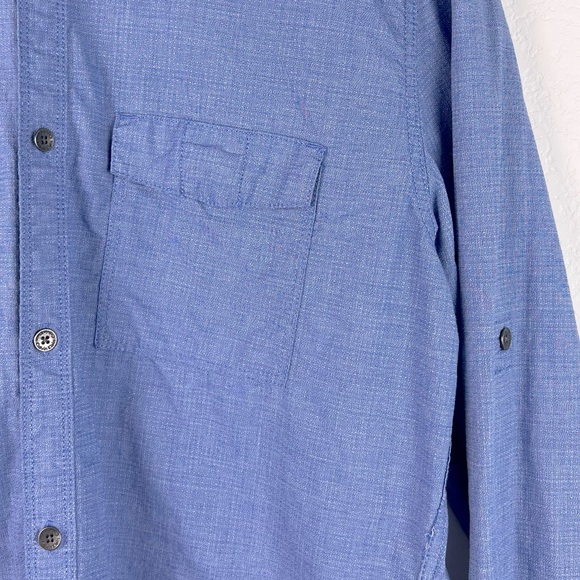 Calvin Klein Jeans Shirt Mens Size Small Denim Collar Button Down Blue Preowned - Picture 2 of 8
